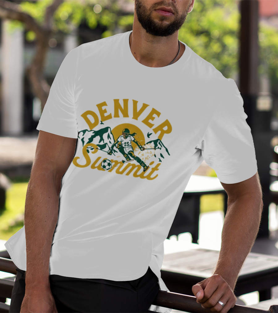 Denver Summit Number 25 Skiing Down Mountain Soccer T-Shirt
