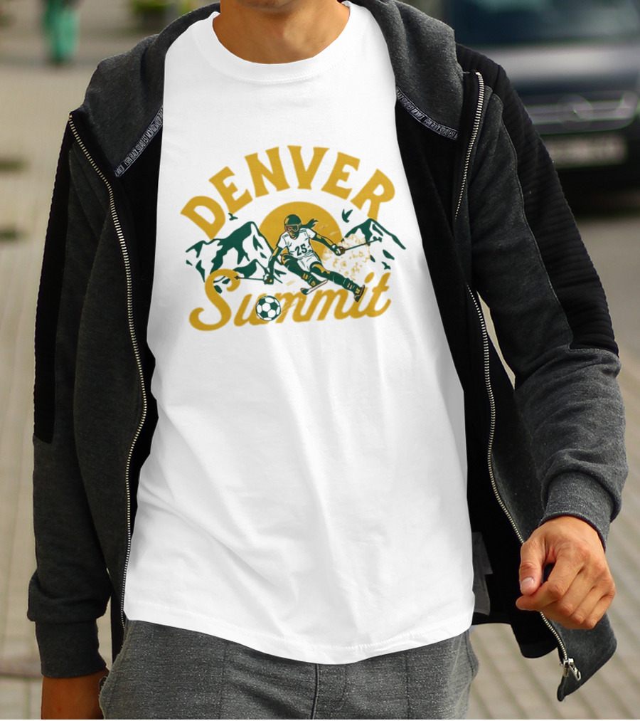 Denver Summit Number 25 Skiing Down Mountain Soccer T-Shirt