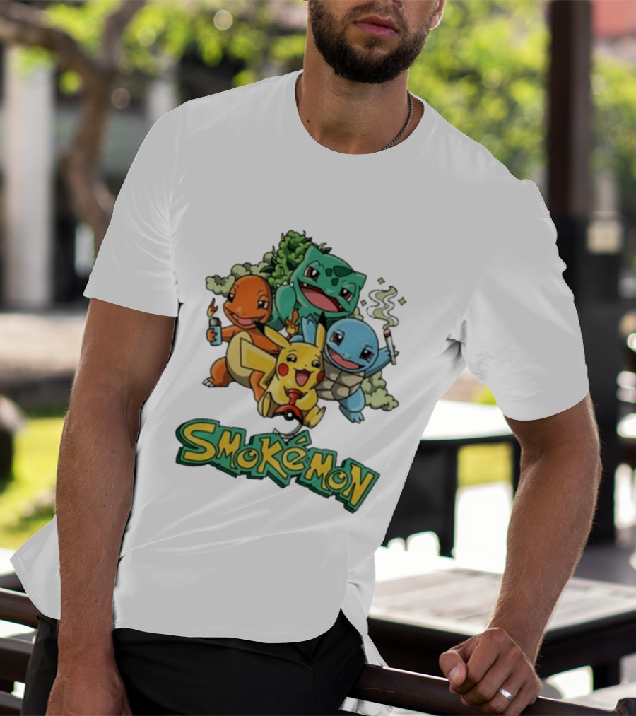 Smokemon Pikachu Charmander Squirtle Bulbasaur Fun T-Shirt