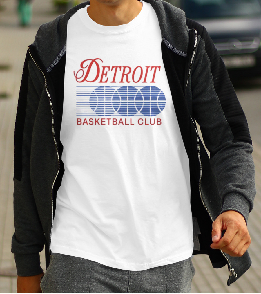Detroit Basketball Club Basketball Silhouette Stripes T-Shirt