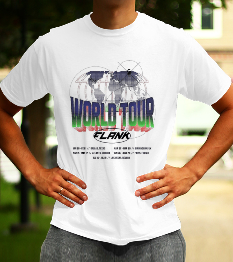 World Tour Flank With Globe And Concert Dates T-Shirt