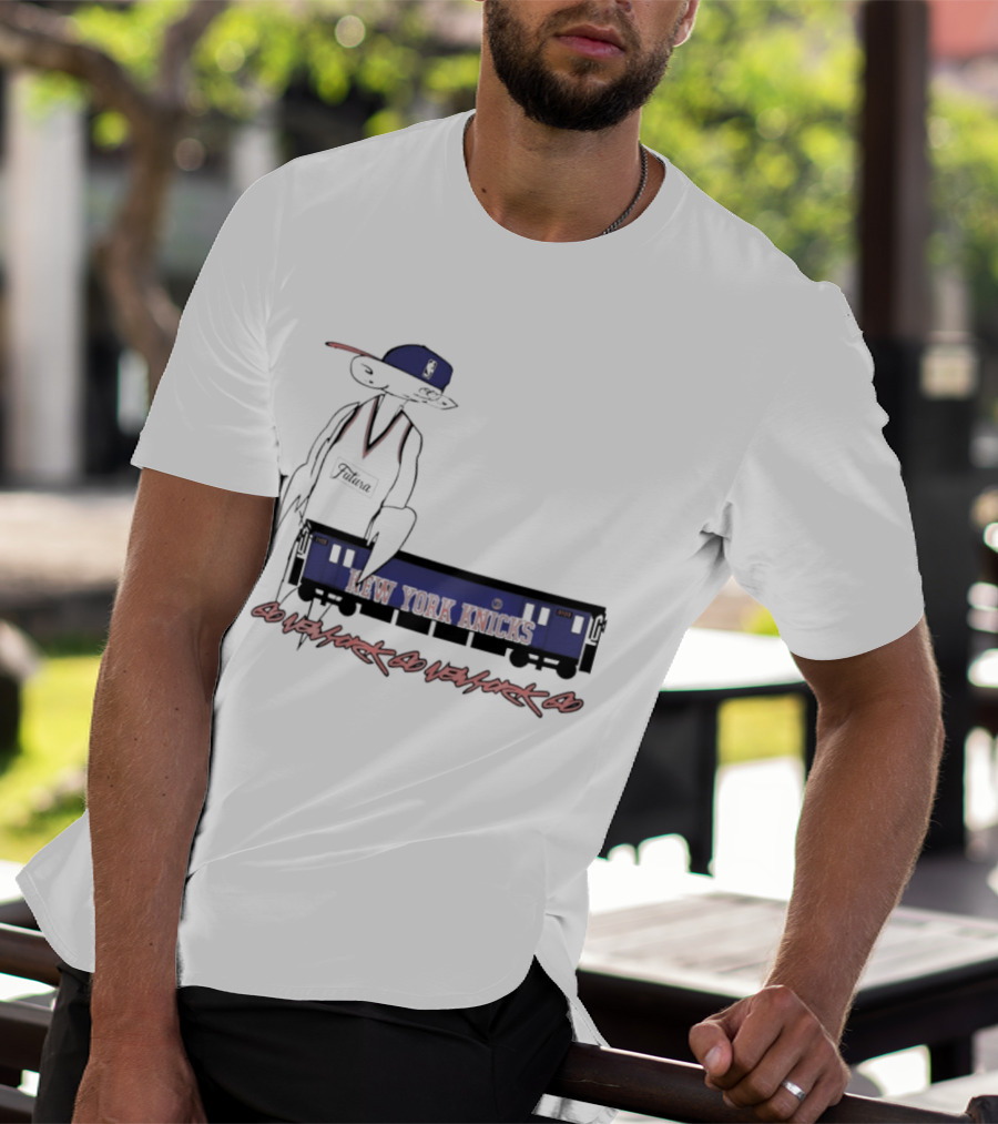 Futura New York Knicks Go New York Go Subway Train Basketball T-Shirt