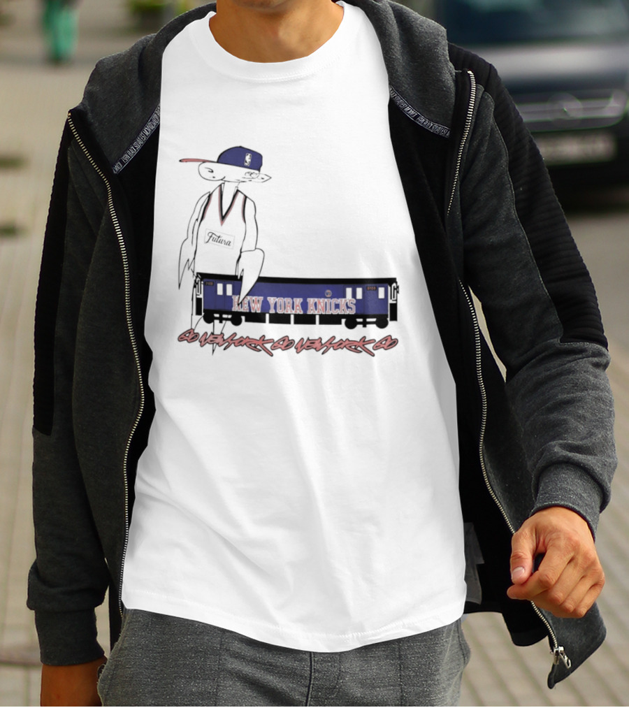 Futura New York Knicks Go New York Go Subway Train Basketball T-Shirt