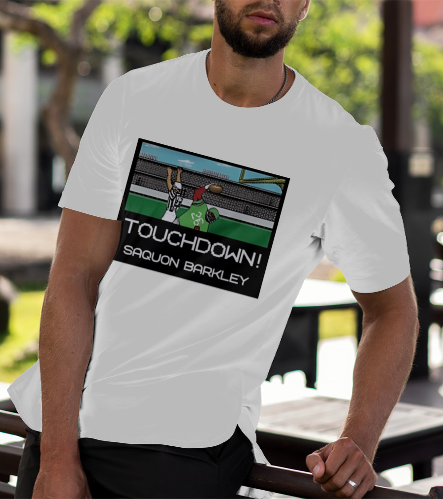 Touchdown Saquon Barkley Pixel Philadelphia Eagles T-Shirt
