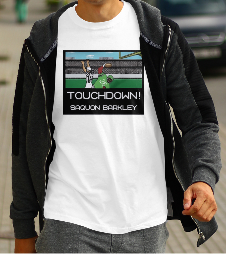 Touchdown Saquon Barkley Pixel Philadelphia Eagles T-Shirt
