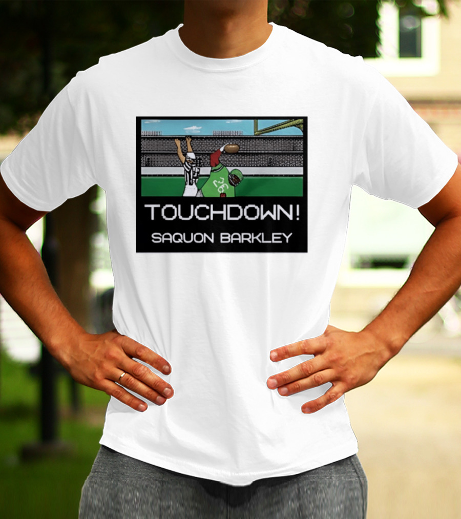 Touchdown Saquon Barkley Pixel Philadelphia Eagles T-Shirt