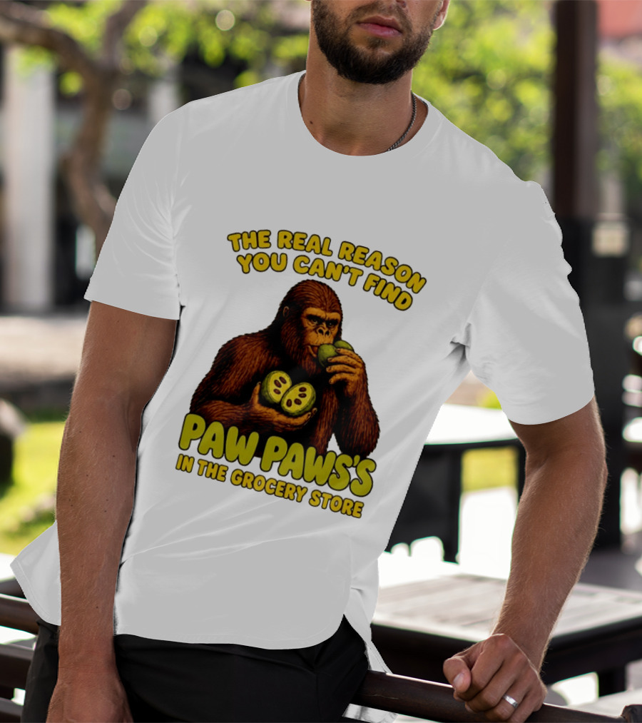 Pawpaw Fruit Mystery Sasquatch Eating Pawpaws In Grocery Store T-Shirt