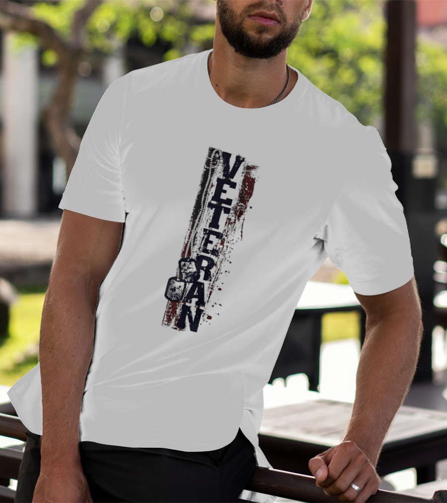 Veteran Dog Tags Distressed American Flag Honor T-Shirt