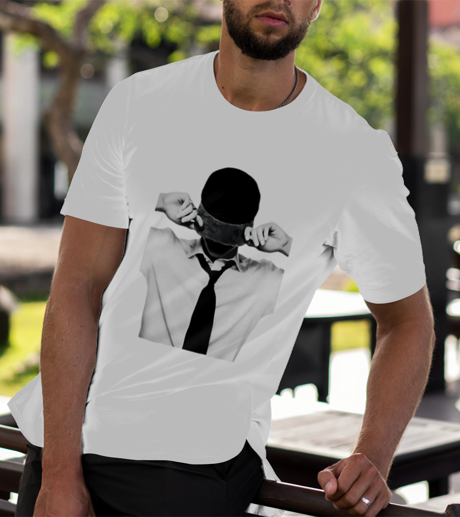 Jungkook BTS Black And White Cap And Tie T-Shirt