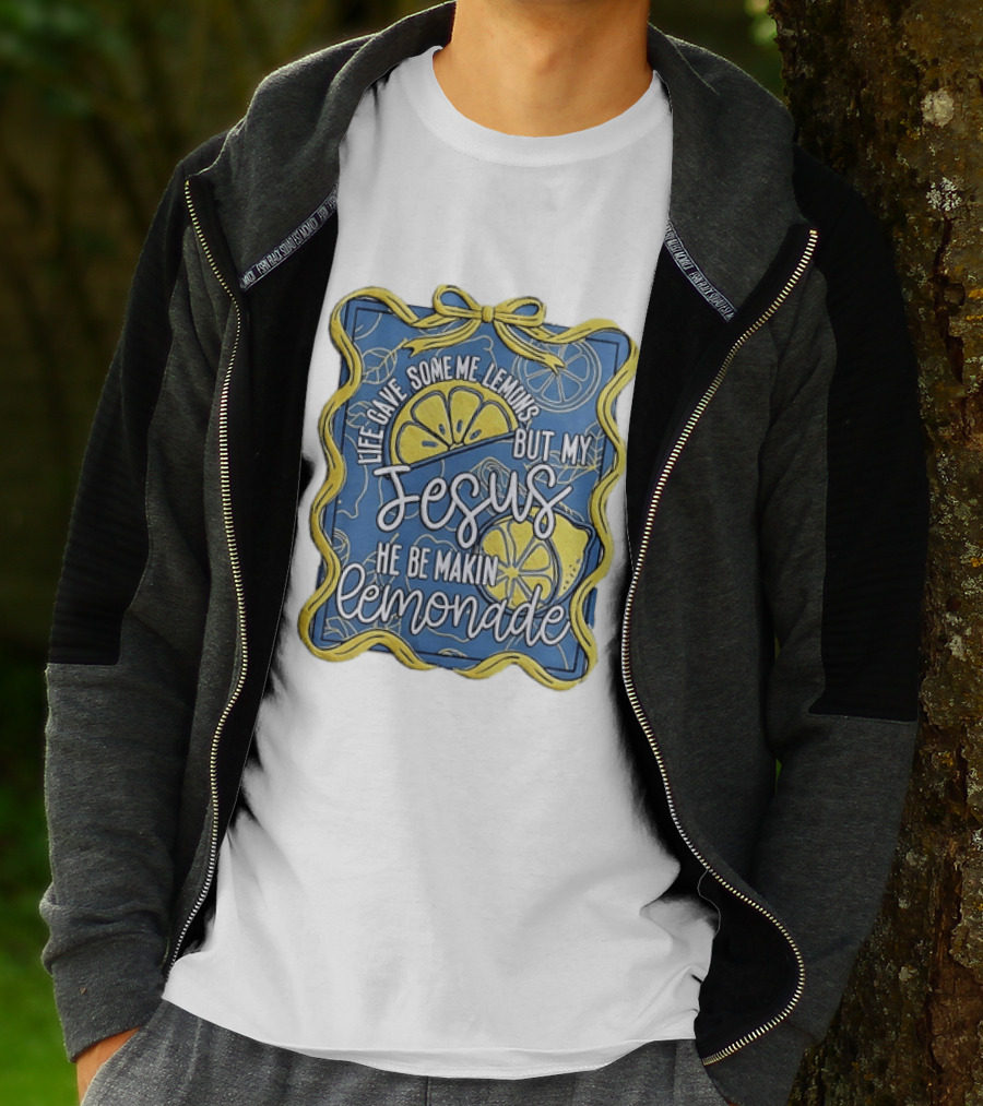 Life Gave Some Me Lemons But My Jesus He Be Makin Lemonade Lemons And Ribbon T-Shirt