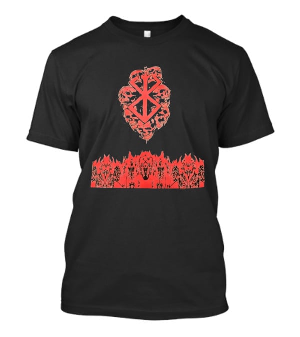 Berserk Sacrifice Skulls Skeletons Symbolic Red T-Shirt