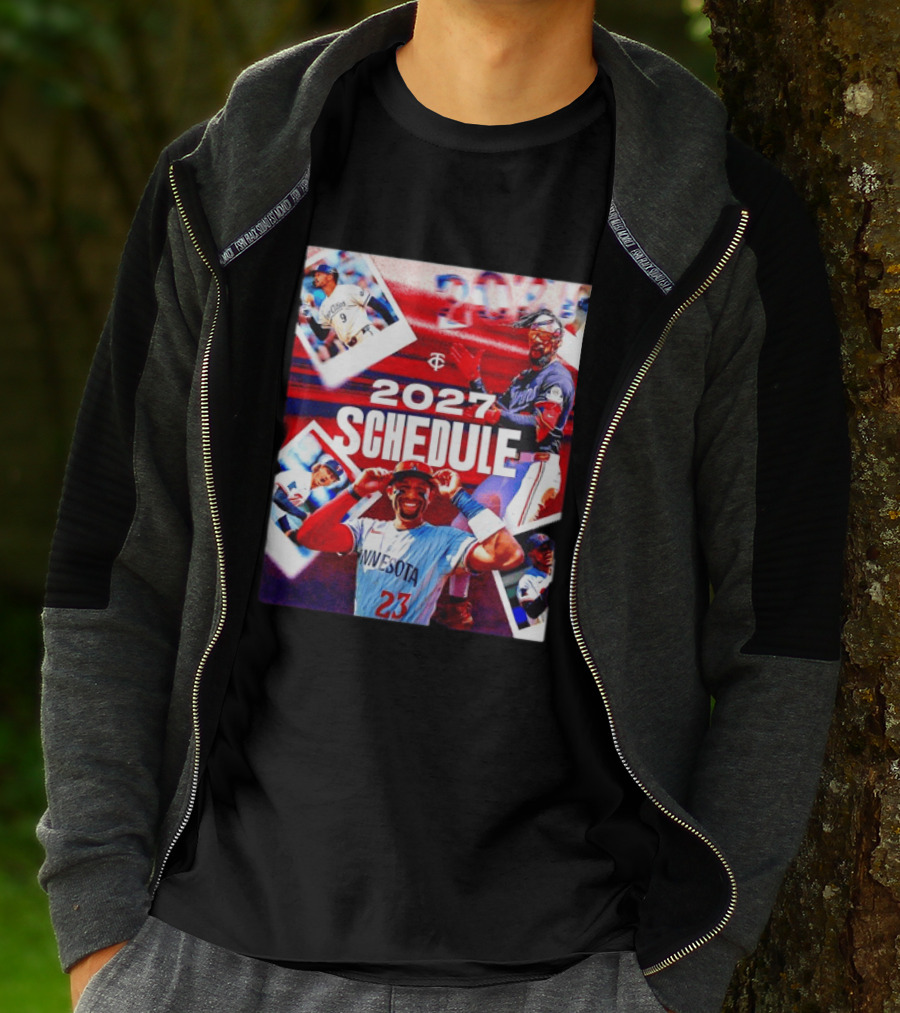 Minnesota Twins 2027 Schedule Collage With Players And Photos T-Shirt