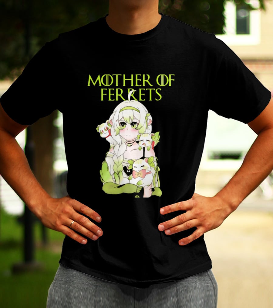 Mother Of Ferrets Anime Girl Ferret Lover Cute Kawaii T-Shirt