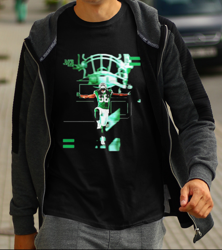 New York Jets 56 Days Til Season Countdown With Football Player And Helmet T-Shirt