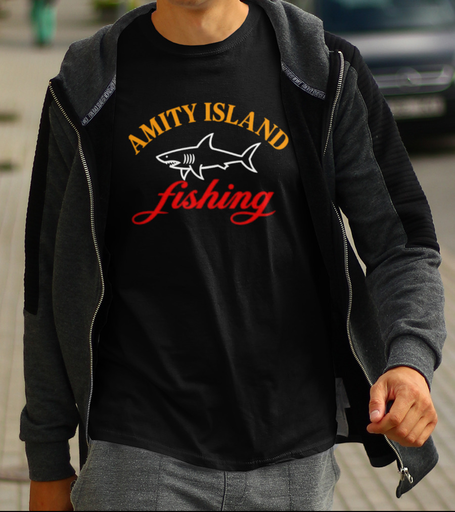 Amity Island Fishing Shark Jaws T-Shirt