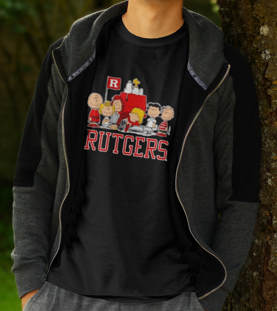 Peanuts Characters Rutgers Scarlet Knights Snoopy Woodstock Lucy Charlie Brown T-Shirt