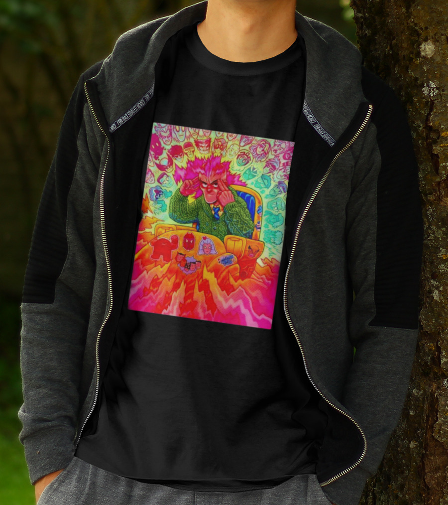 Professor X Dazzler World Tour X Men Collage Psychedelic Comic Art Marvel Characters T-Shirt