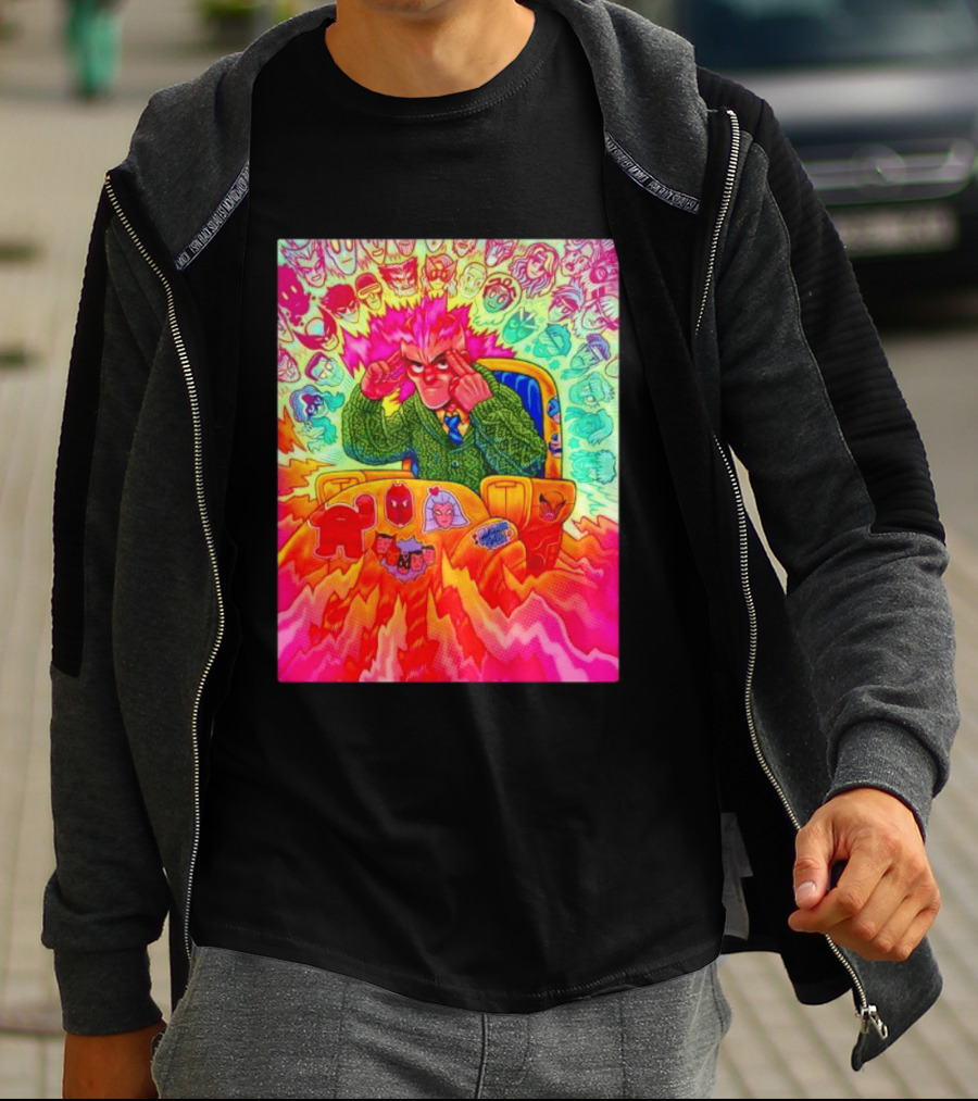 Professor X Dazzler World Tour X Men Collage Psychedelic Comic Art Marvel Characters T-Shirt