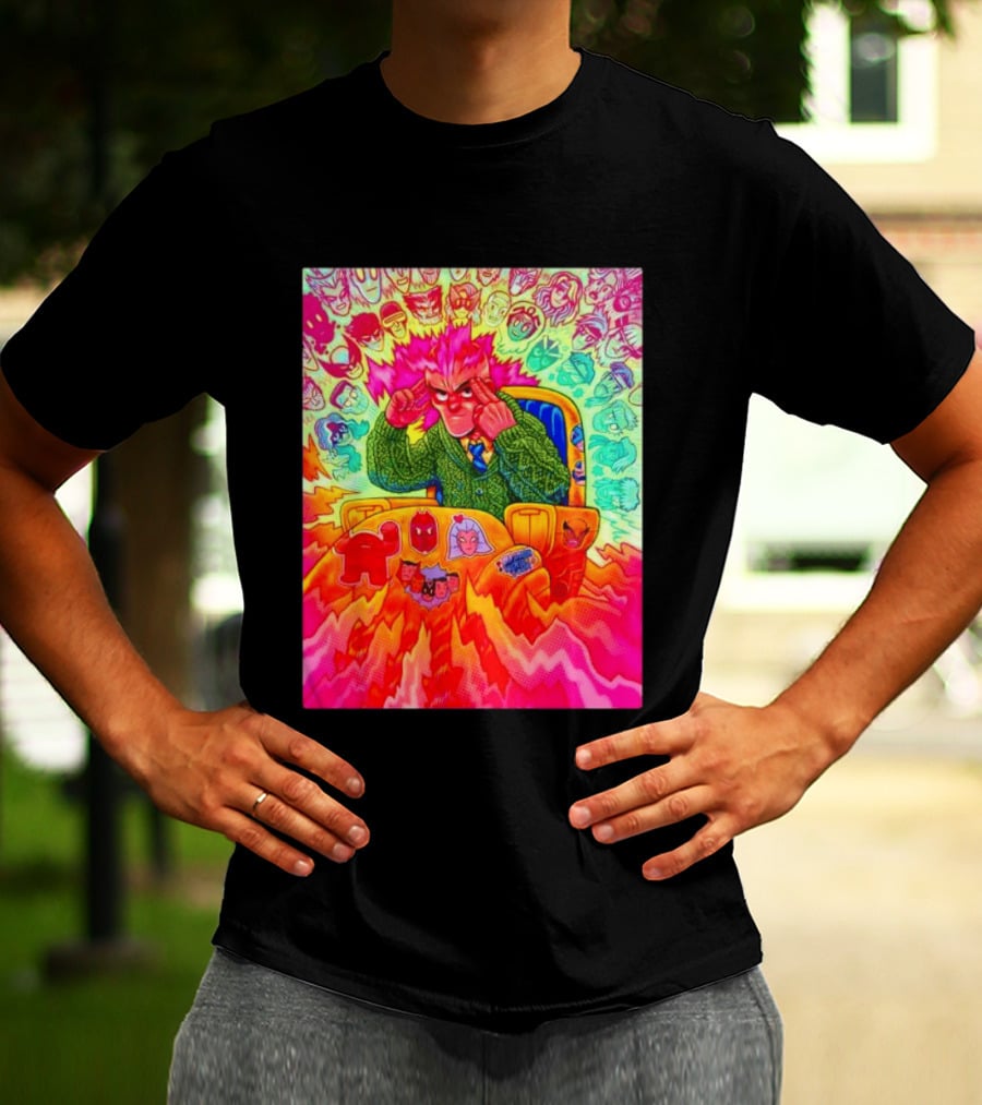 Professor X Dazzler World Tour X Men Collage Psychedelic Comic Art Marvel Characters T-Shirt