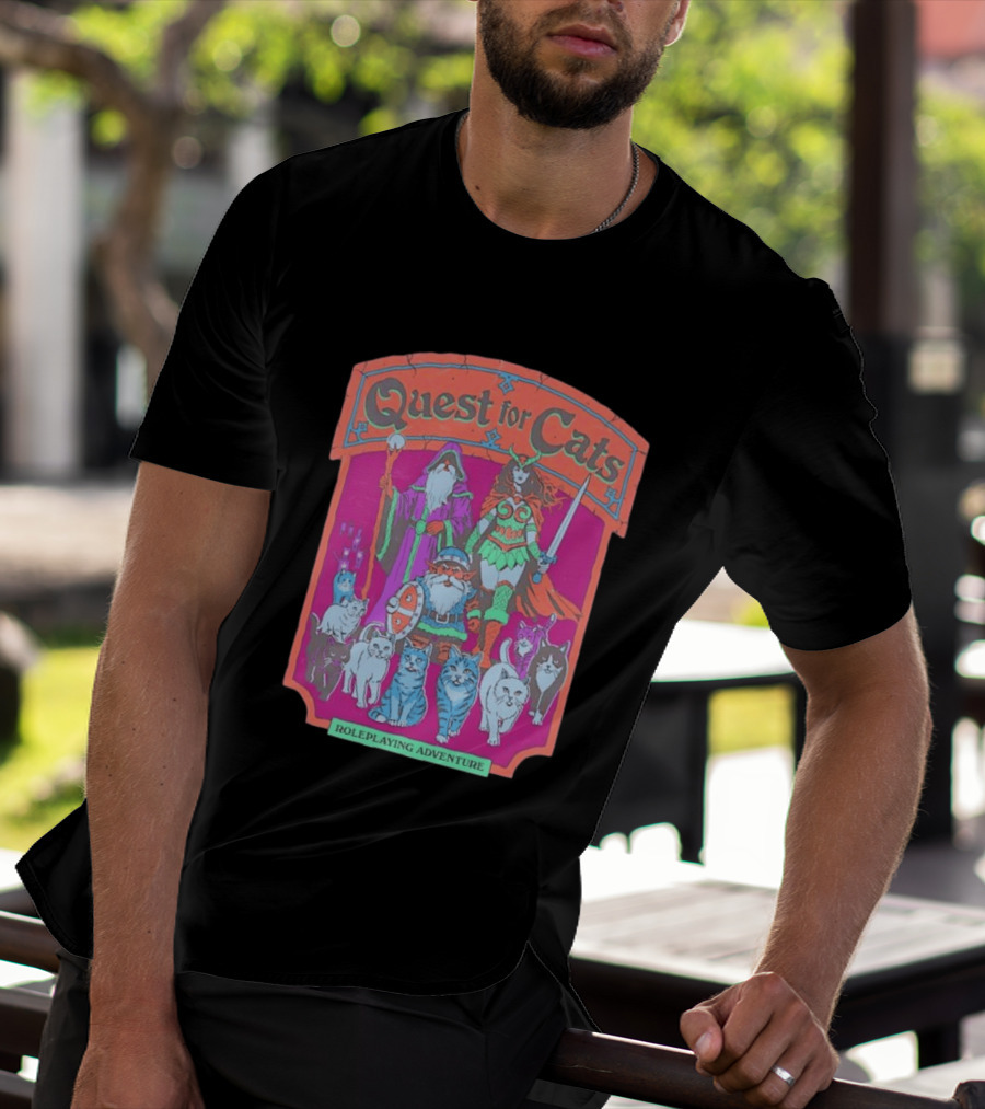 Quest For Cats Fantasy Roleplaying Adventure Mage Warriors And Cats T-Shirt