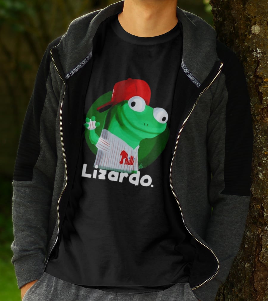 Lizardo Philadelphia Phillies Baseball Philli Red Cap Cartoon T-Shirt