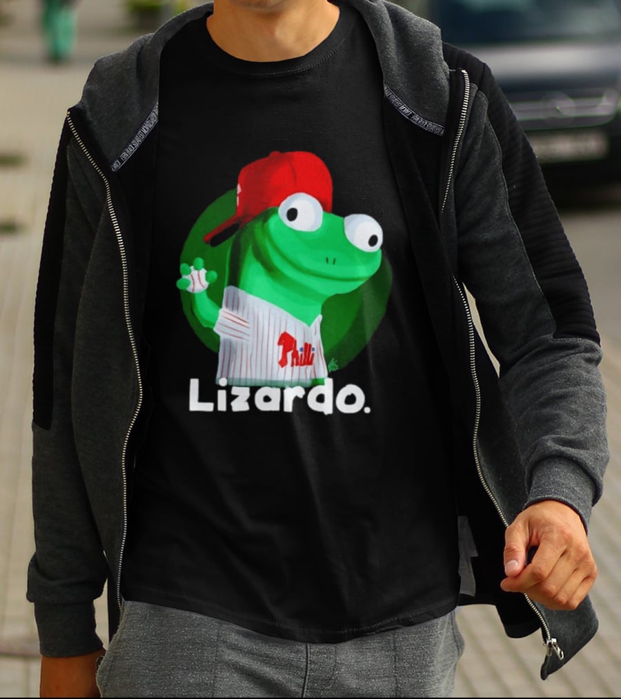 Lizardo Philadelphia Phillies Baseball Philli Red Cap Cartoon T-Shirt