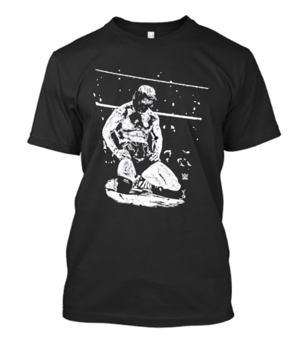 Rey Mysterio WWE Kneeling Pose Iconic Wrestler Image T-Shirt