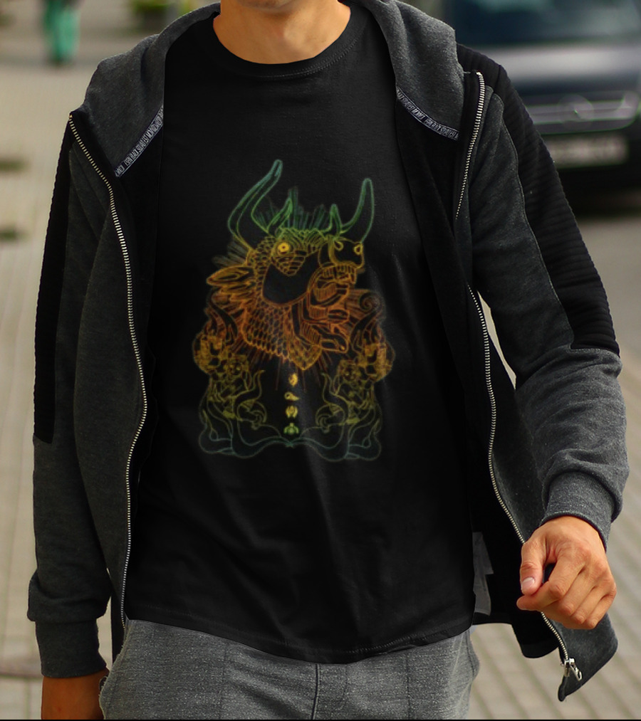 Mastodon Beast Pullover With Intricate Horned Creature T-Shirt