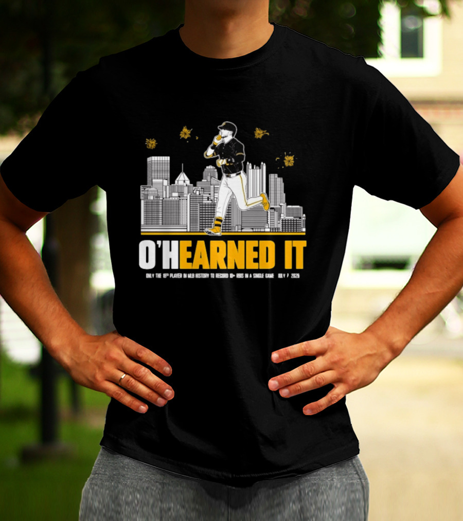 Ryan Ohearn Pittsburgh Pirates 10 RBI Game Ohearned It July 7 2026 MLB Skyline T-Shirt
