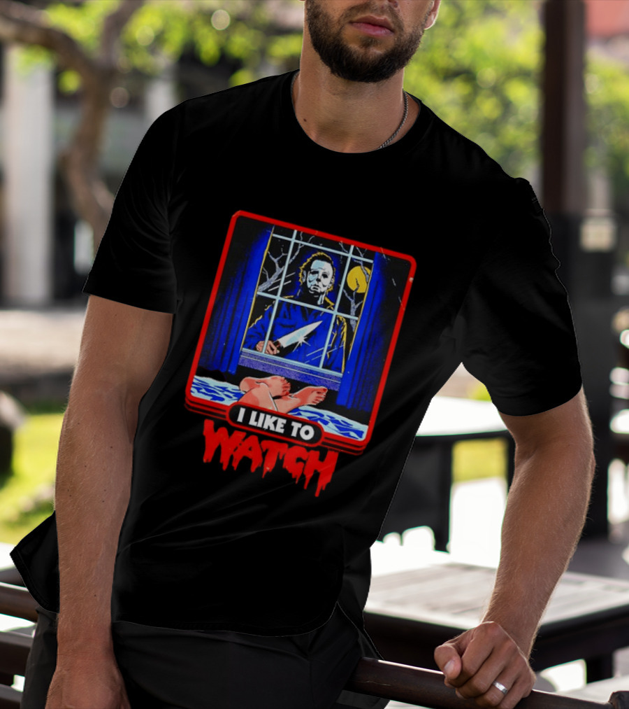 Michael Myers Halloween I Like To Window Scene T-Shirt