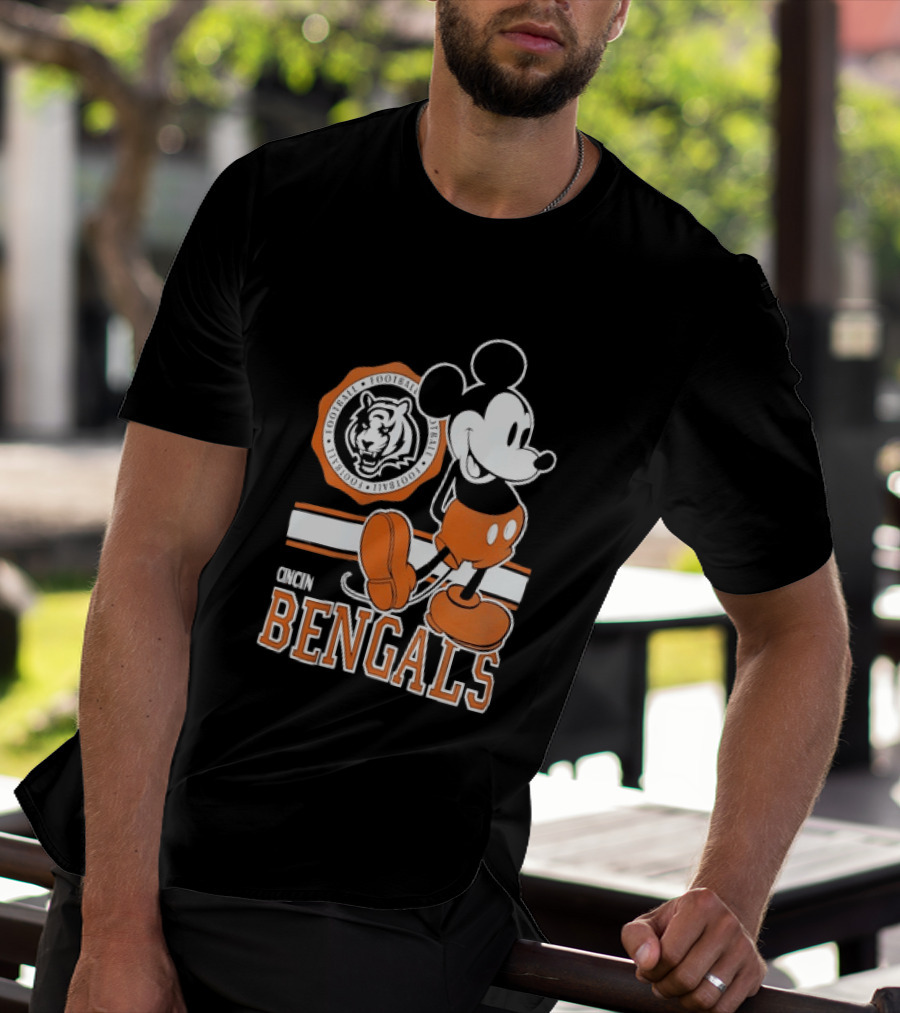 Mickey Mouse Cincinnati Bengals Football Tiger T-Shirt