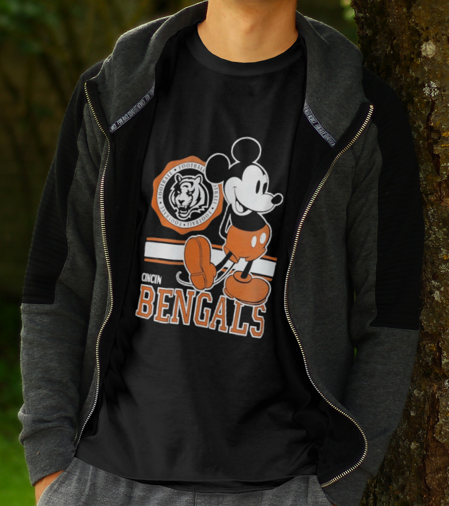 Mickey Mouse Cincinnati Bengals Football Tiger T-Shirt