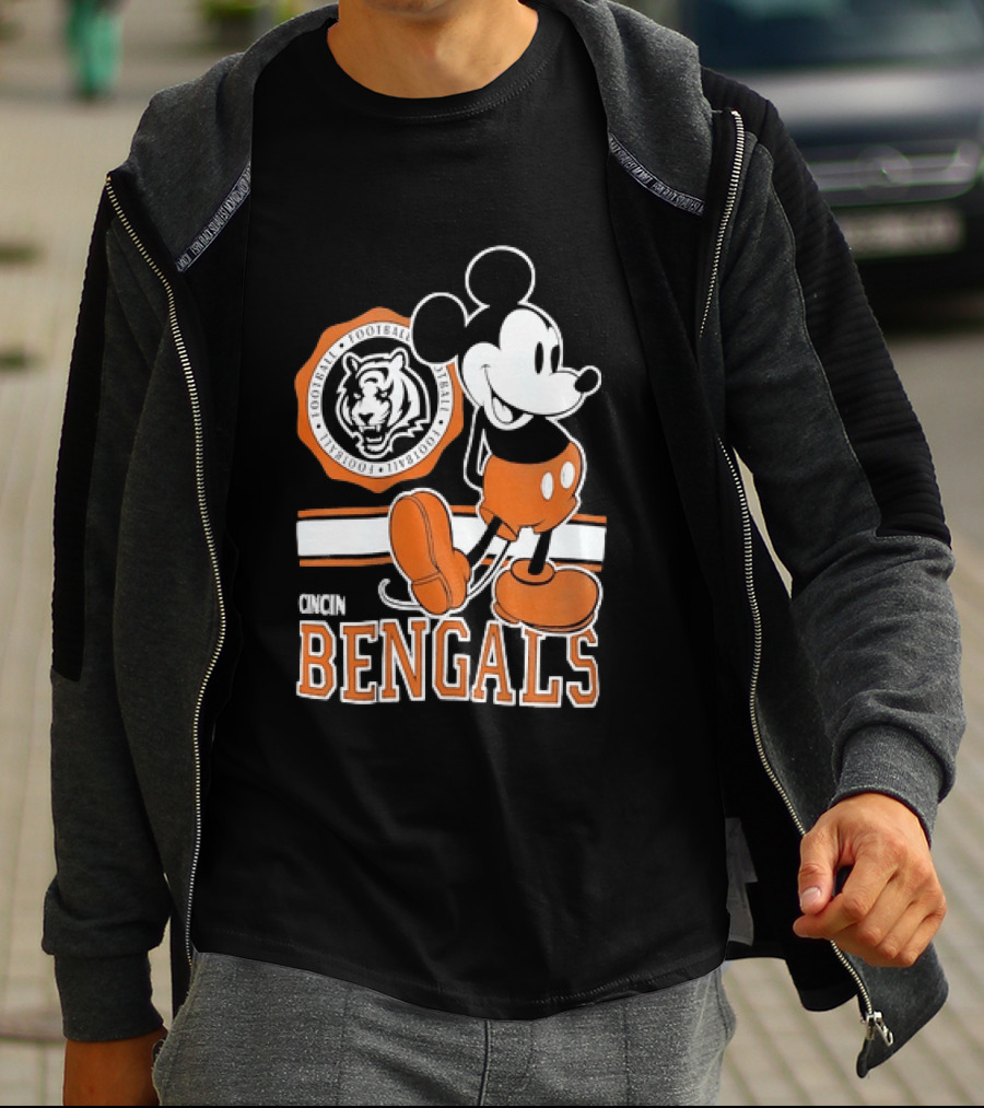 Mickey Mouse Cincinnati Bengals Football Tiger T-Shirt