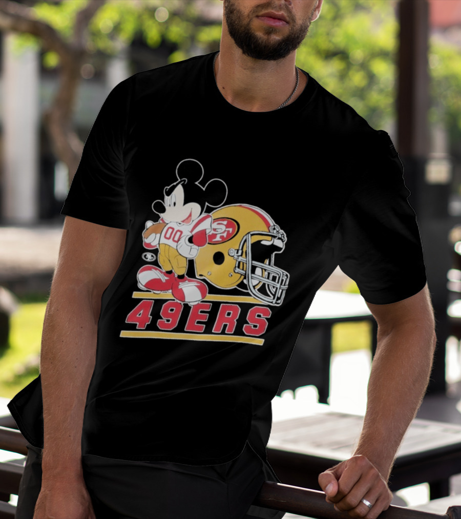 Mickey Mouse With San Francisco 49ers Helmet Football 49ers T-Shirt