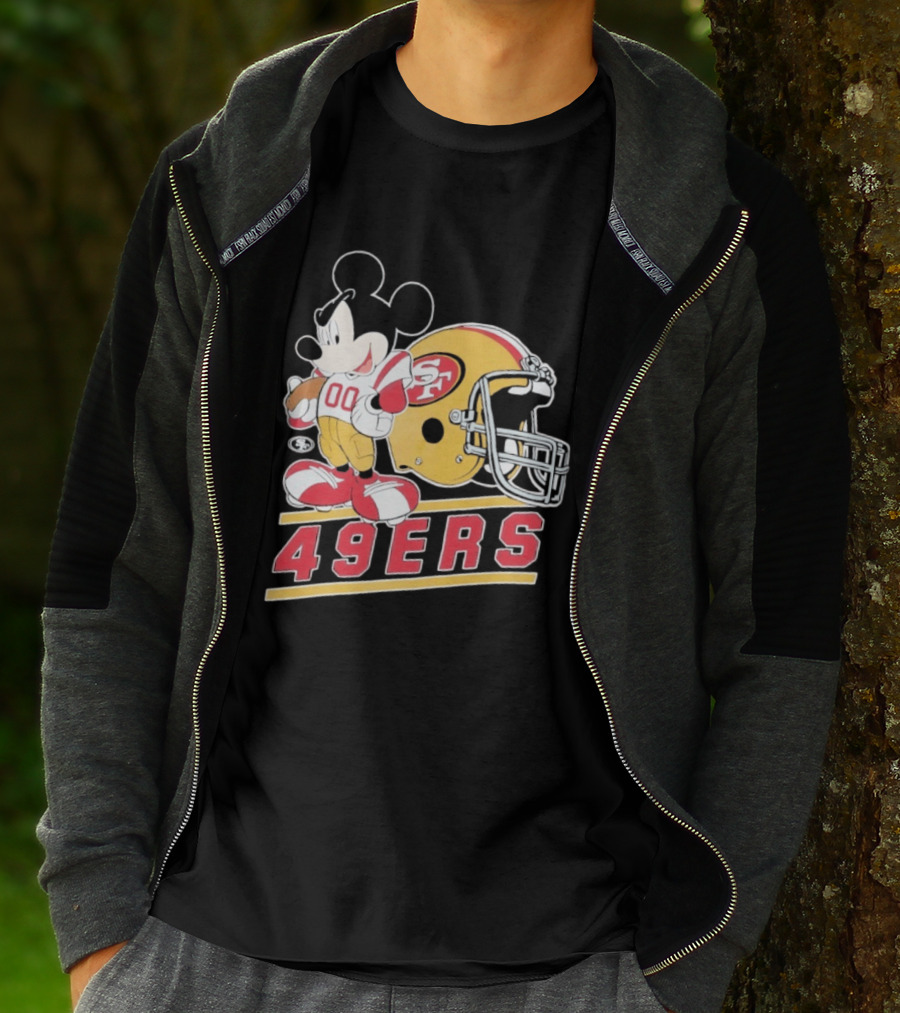 Mickey Mouse With San Francisco 49ers Helmet Football 49ers T-Shirt
