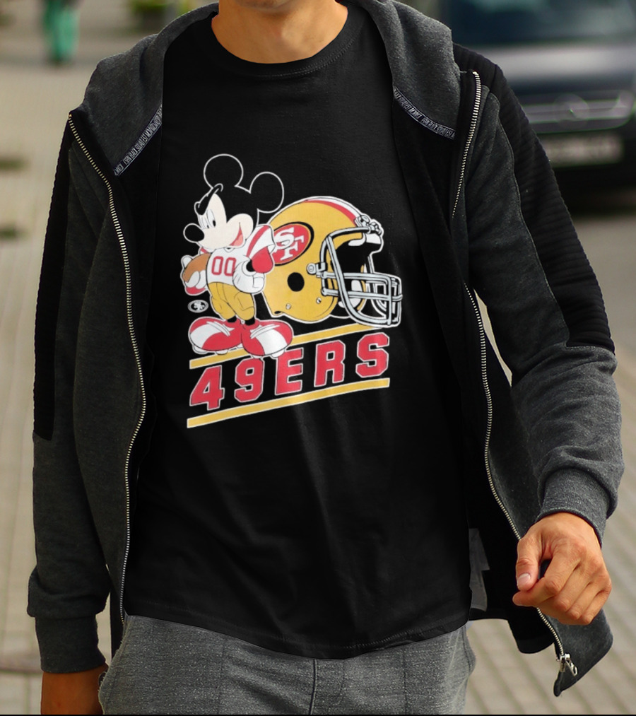 Mickey Mouse With San Francisco 49ers Helmet Football 49ers T-Shirt