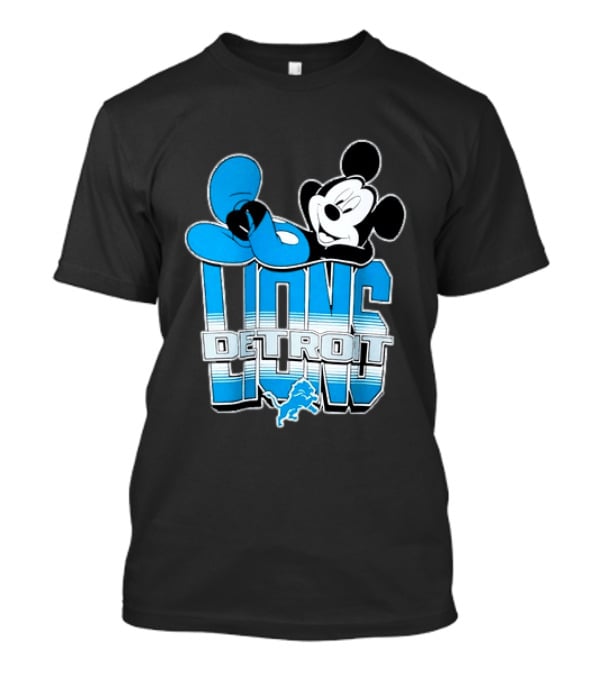 Mickey Mouse Relaxing Detroit Lions Disney Football T-Shirt