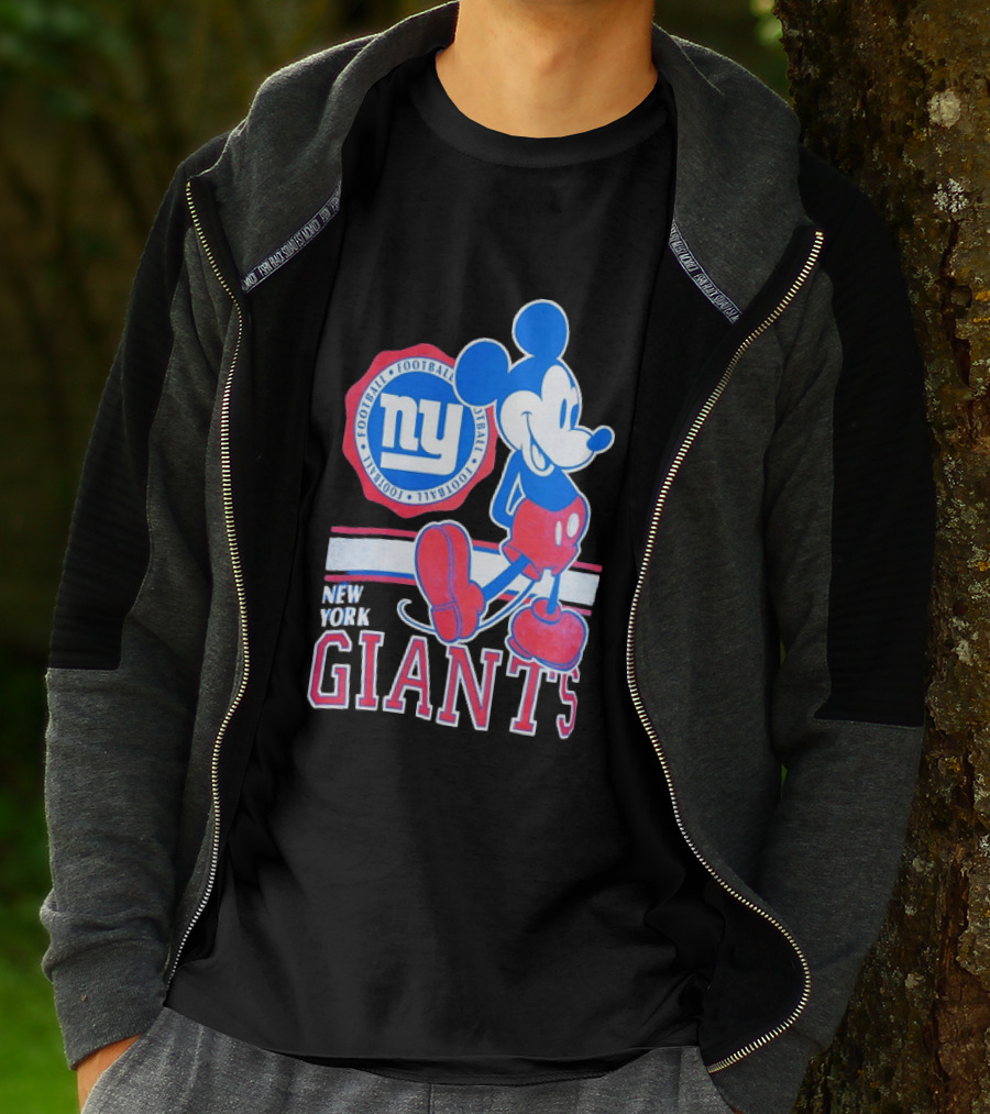 Mickey Mouse New York Giants Football NY Sports Fan T-Shirt