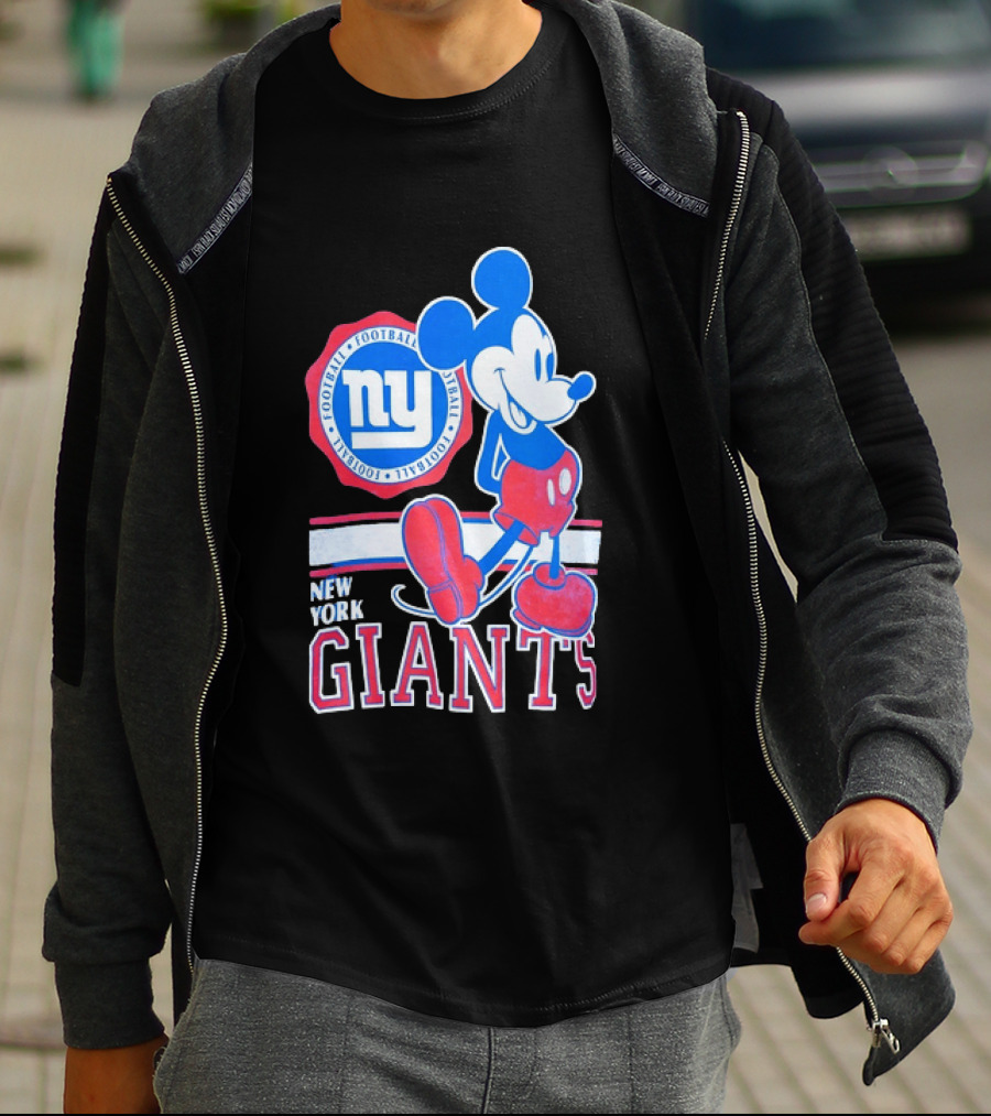 Mickey Mouse New York Giants Football NY Sports Fan T-Shirt