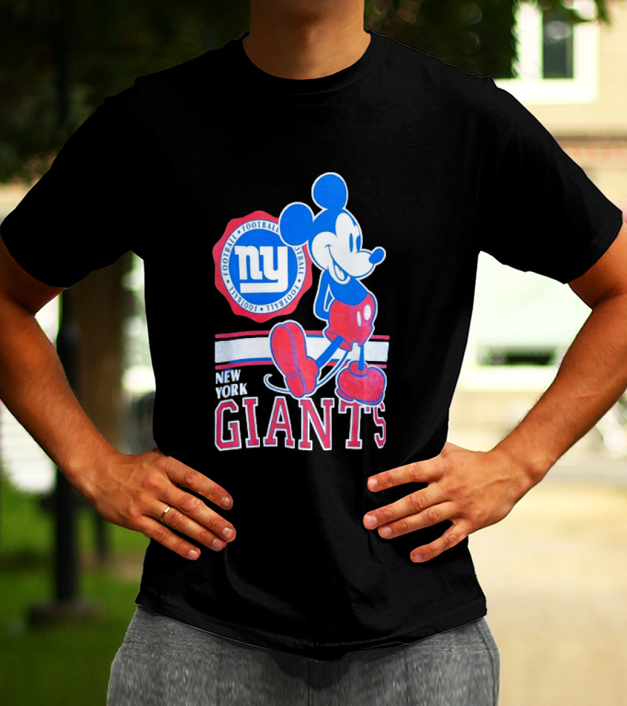 Mickey Mouse New York Giants Football NY Sports Fan T-Shirt