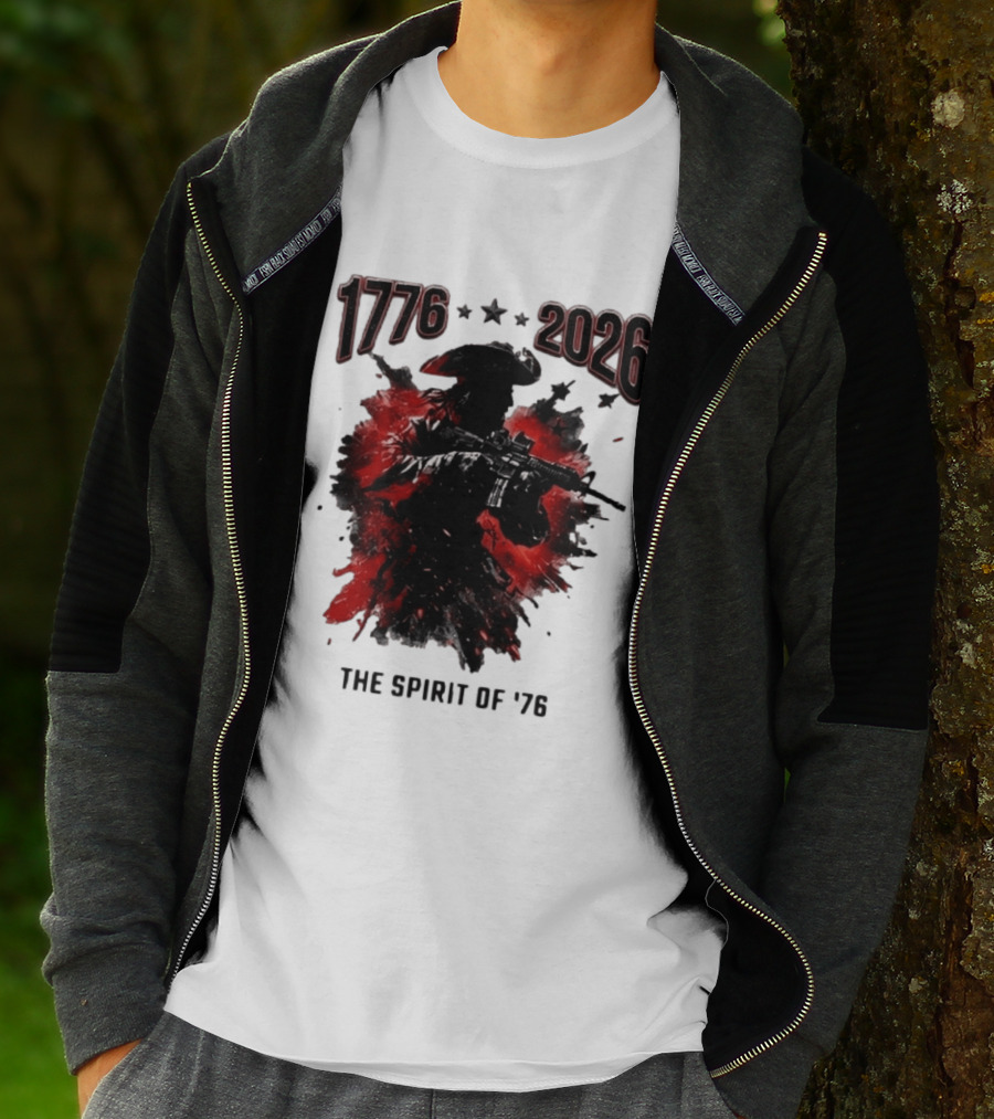 1776 2026 The Spirit Of '76 USA Patriotic Soldier T-Shirt