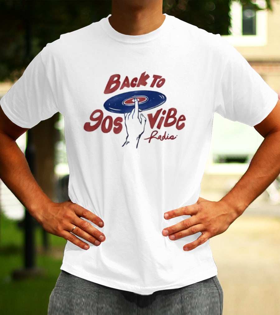Back To 90s Vibe Radio Spinning Vinyl Hand T-Shirt