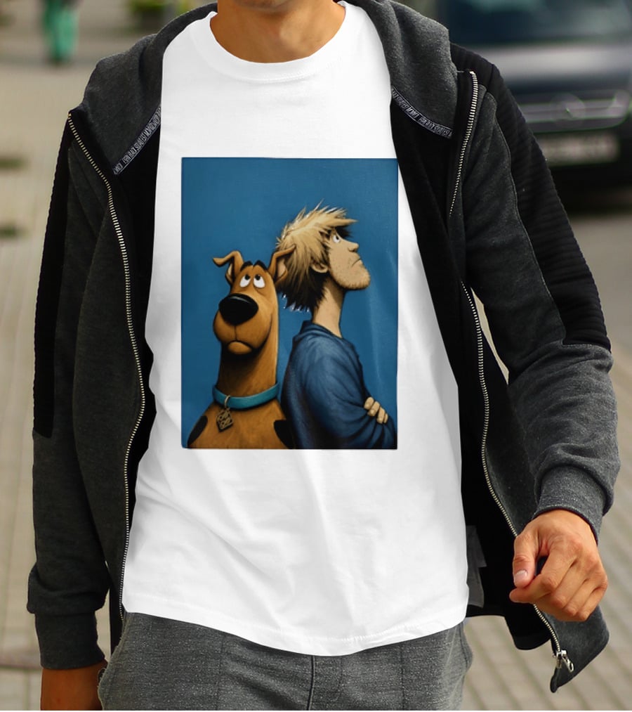 Scooby Doo And Shaggy Rogers Mystery Inc Iconic Cartoon Duo Facing Adventure T-Shirt