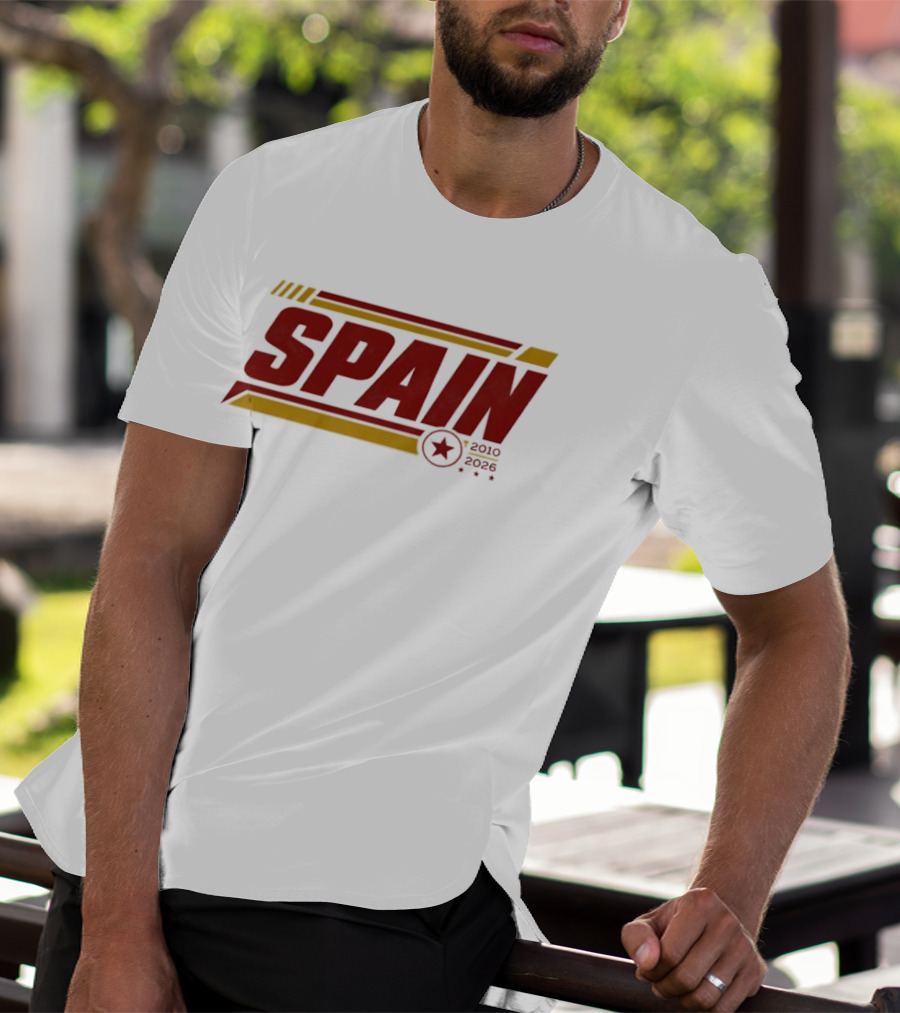 Spain 2010 2026 Sports Football Star T-Shirt