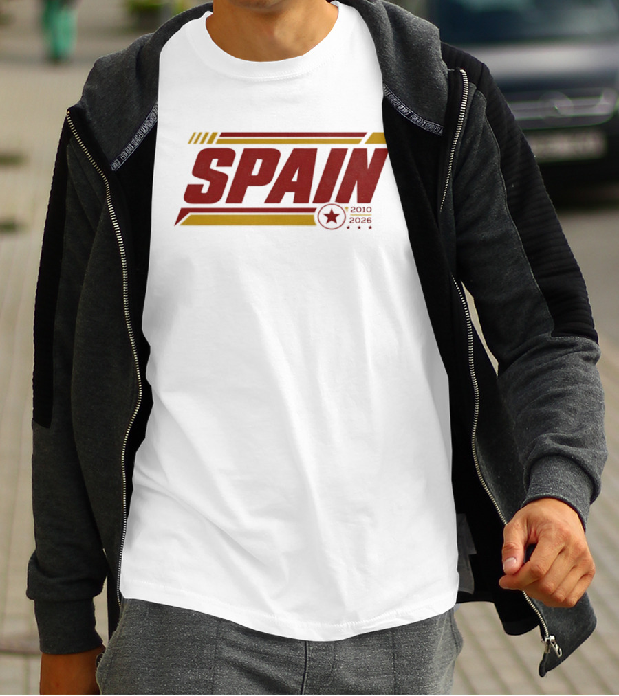 Spain 2010 2026 Sports Football Star T-Shirt