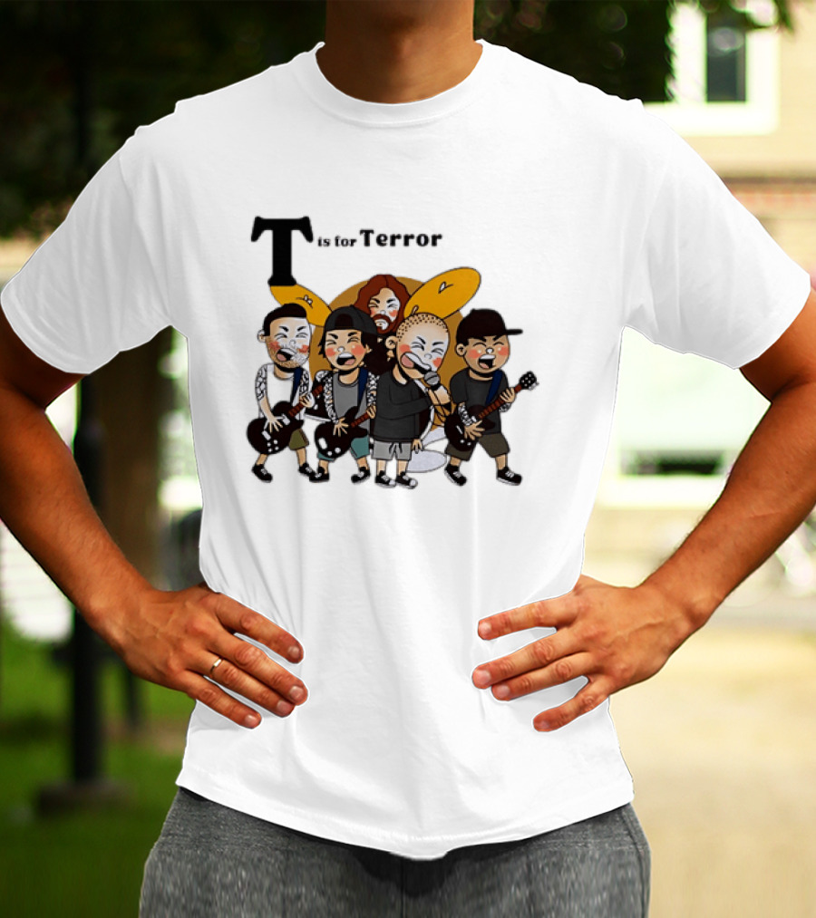 T Is For Terror Cartoon Punk Rock Band Music T-Shirt