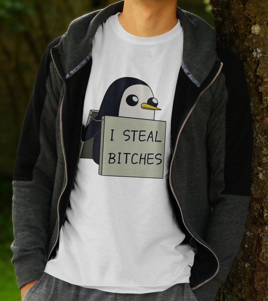 Gunter The Penguin I Steal Bitches Adventure Time Iconic Character Humor T-Shirt