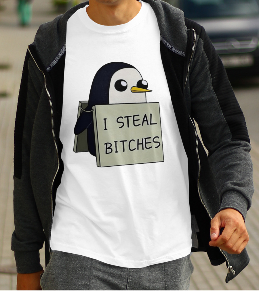 Gunter The Penguin I Steal Bitches Adventure Time Iconic Character Humor T-Shirt