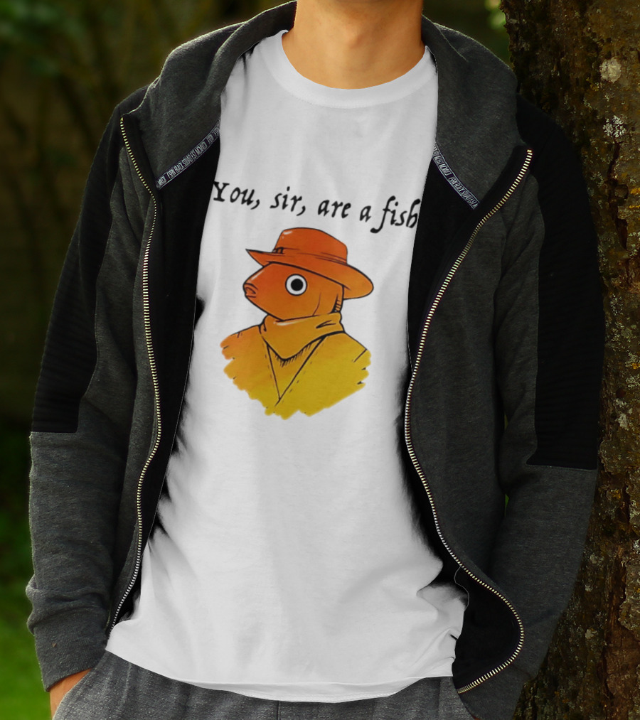 You Sir Are A Fish Cowboy Western Hat And Scarf T-Shirt