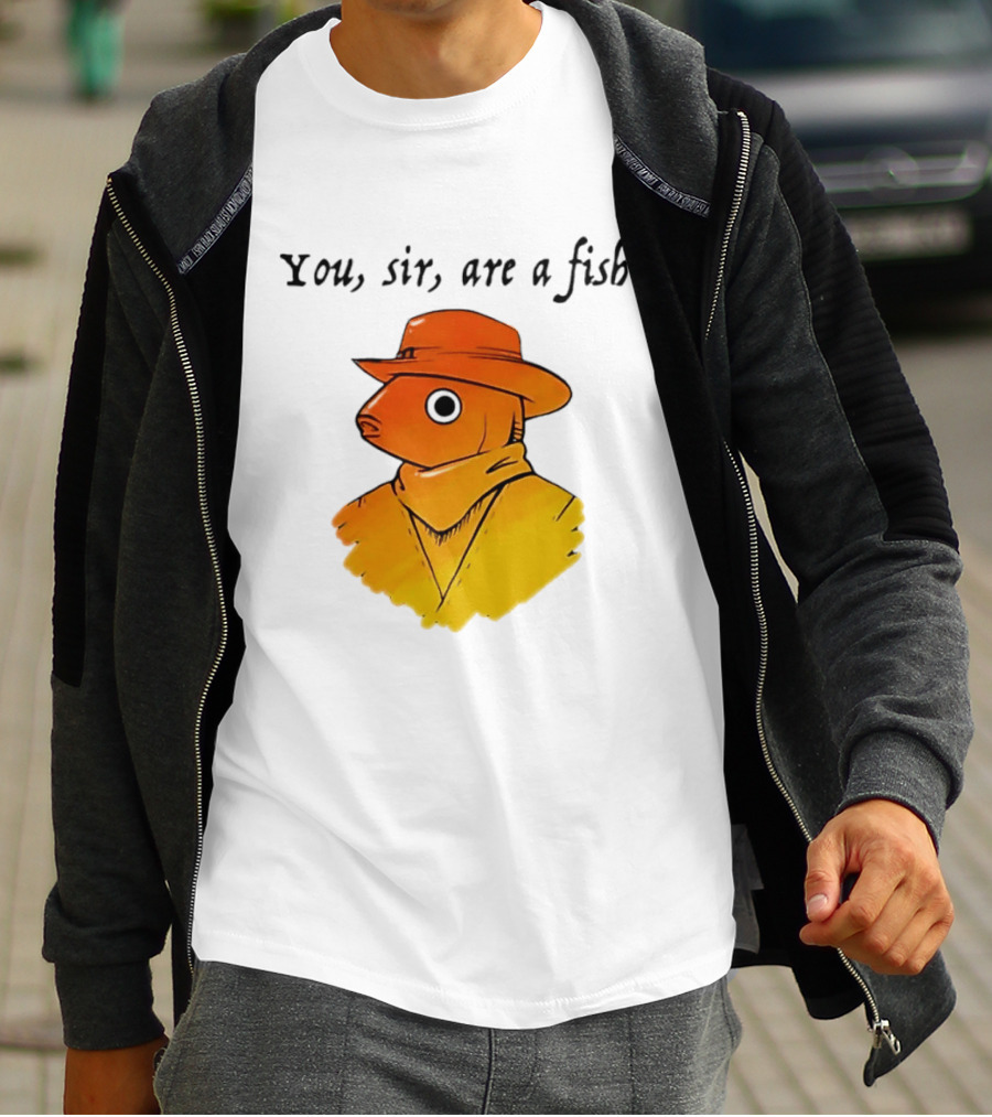 You Sir Are A Fish Cowboy Western Hat And Scarf T-Shirt